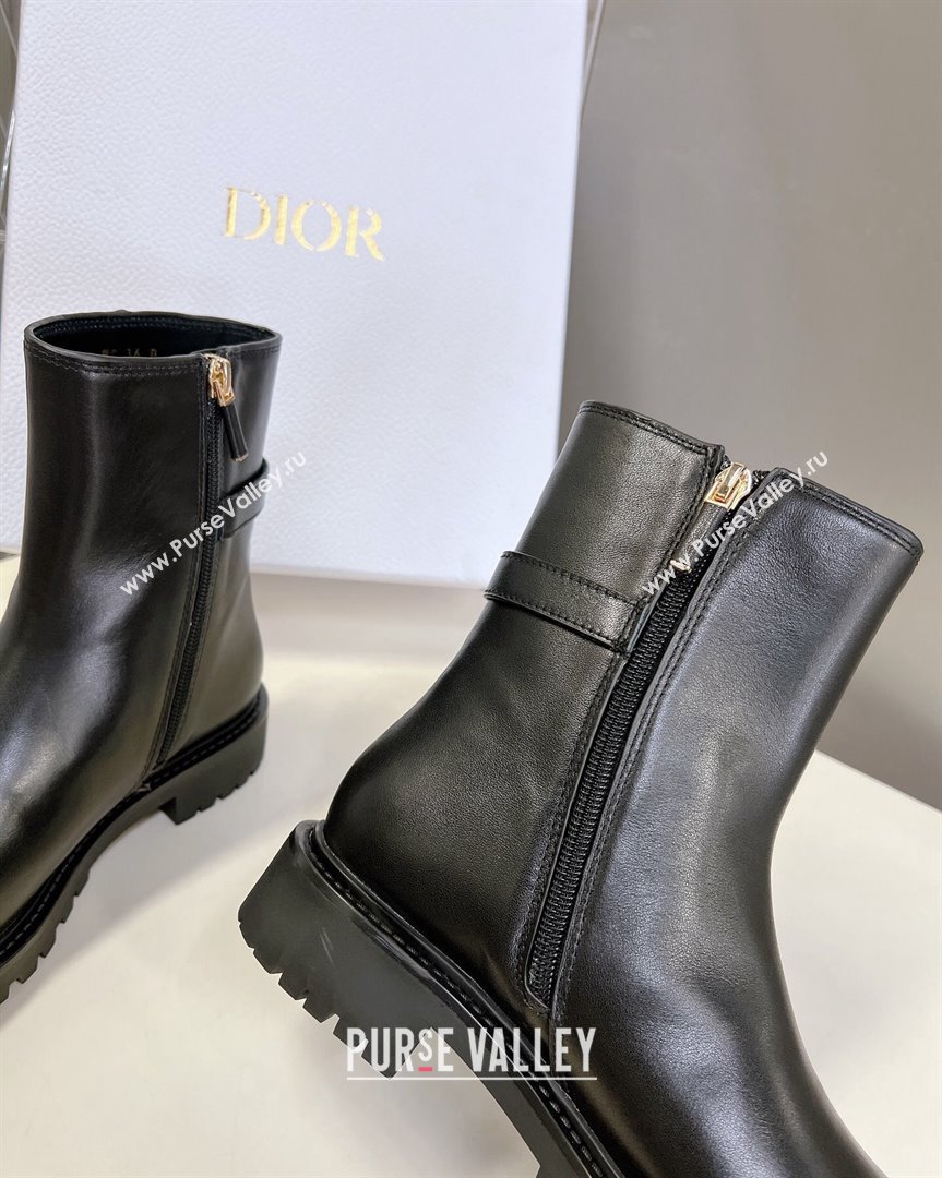 Dior 30 Montaigne Calfskin Ankle Boots with CD Strap Black 2023 (MD-231011082)