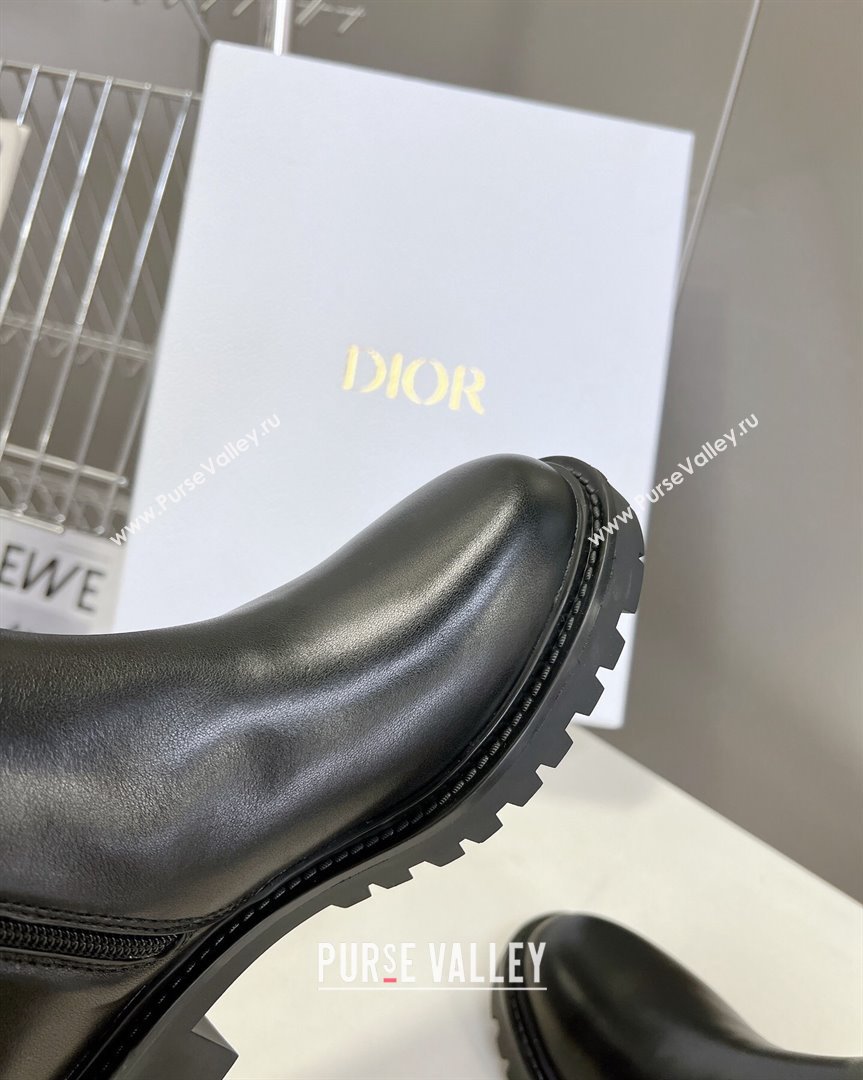 Dior 30 Montaigne Calfskin Ankle Boots with CD Strap Black 2023 (MD-231011082)