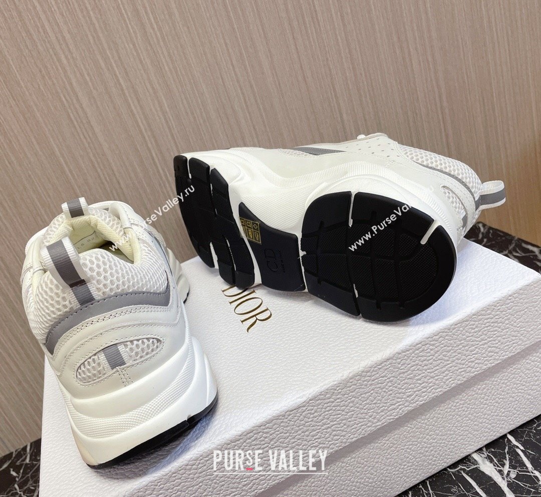 Dior B22 Sneakers in Mesh and Smooth Calfskin White/Dark Grey 2023 (MD-231011084)