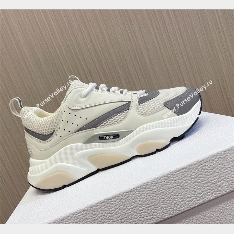Dior B22 Sneakers in Mesh and Smooth Calfskin White/Dark Grey 2023 (MD-231011084)