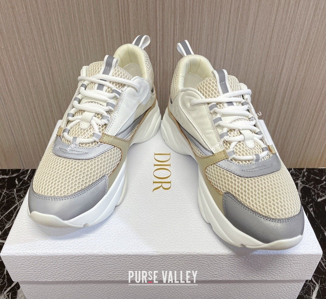 Dior B22 Sneakers in Mesh and Smooth Calfskin White/Beige 2023 (MD-231011085)