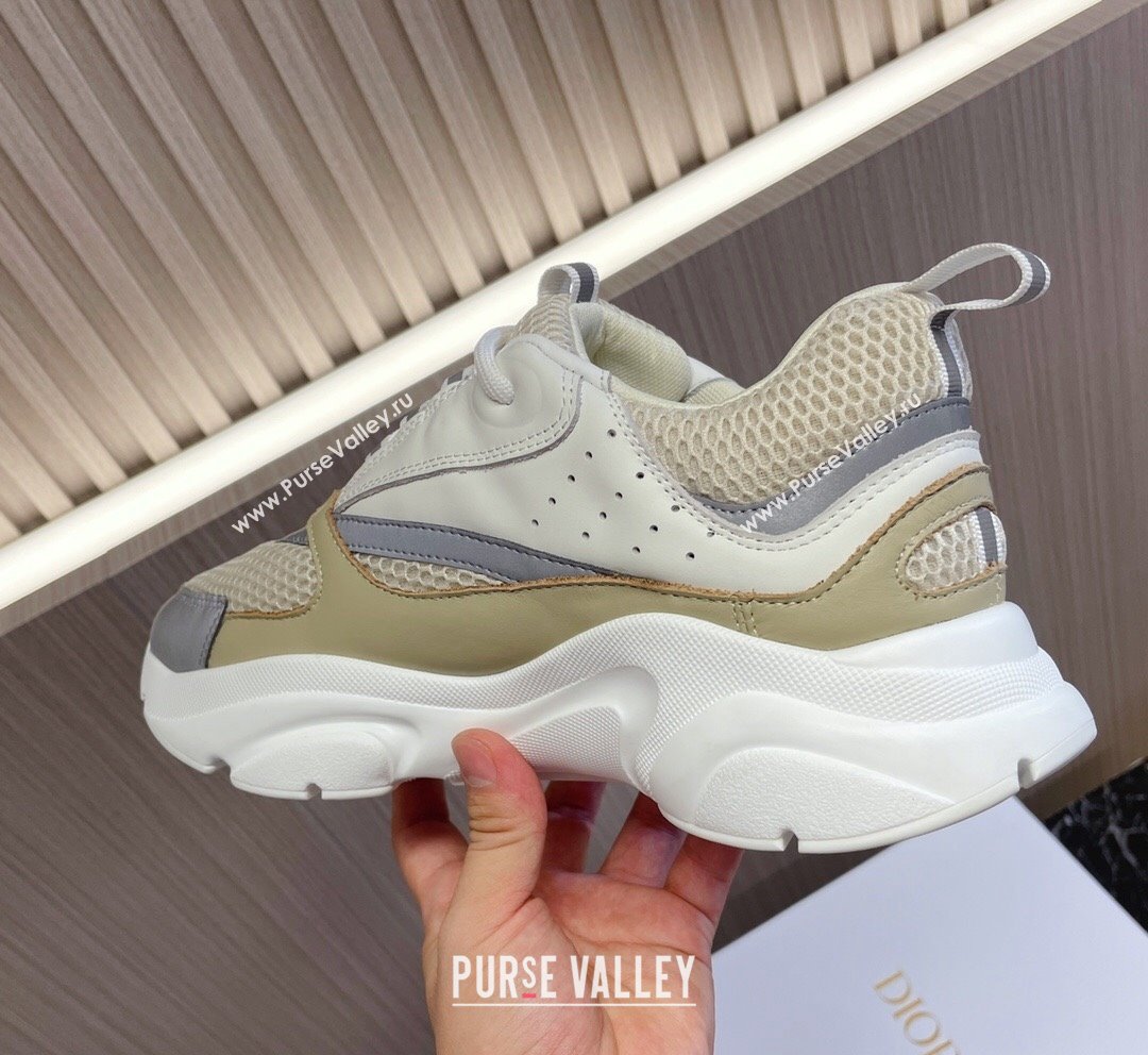 Dior B22 Sneakers in Mesh and Smooth Calfskin White/Beige 2023 (MD-231011085)