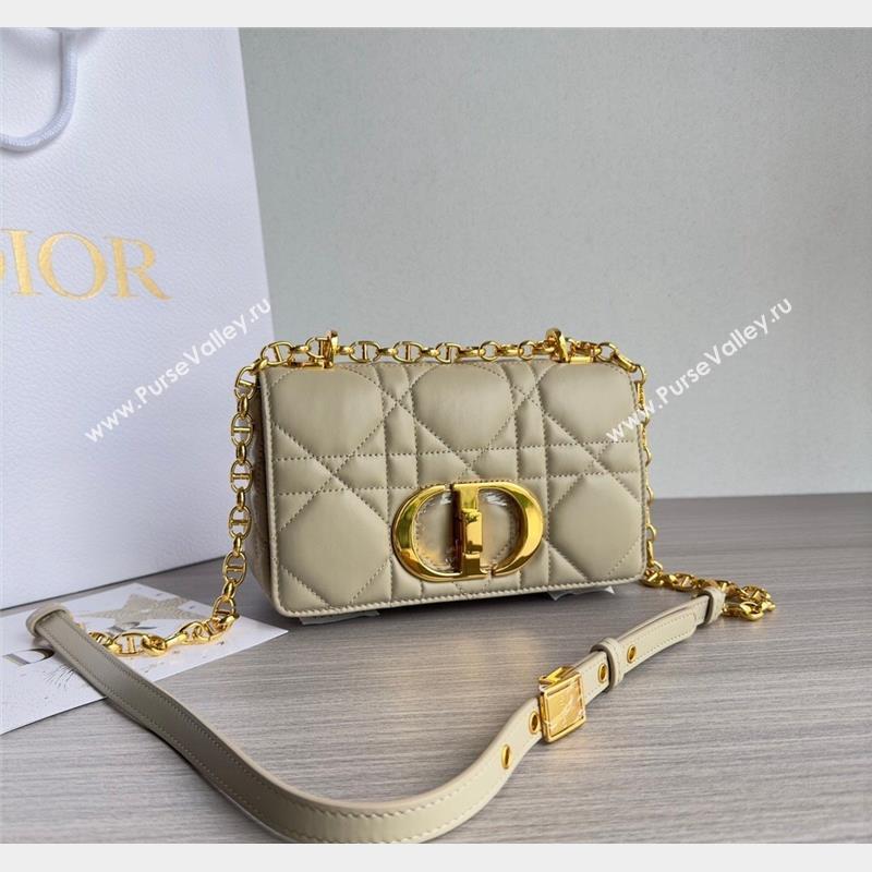 Dior Small Caro Chain Bag in Quilted Macrocannage Calfskin Light Beige 2023 M9241 (BF-231101128)