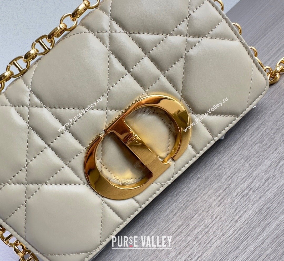 Dior Small Caro Chain Bag in Quilted Macrocannage Calfskin Light Beige 2023 M9241 (BF-231101128)