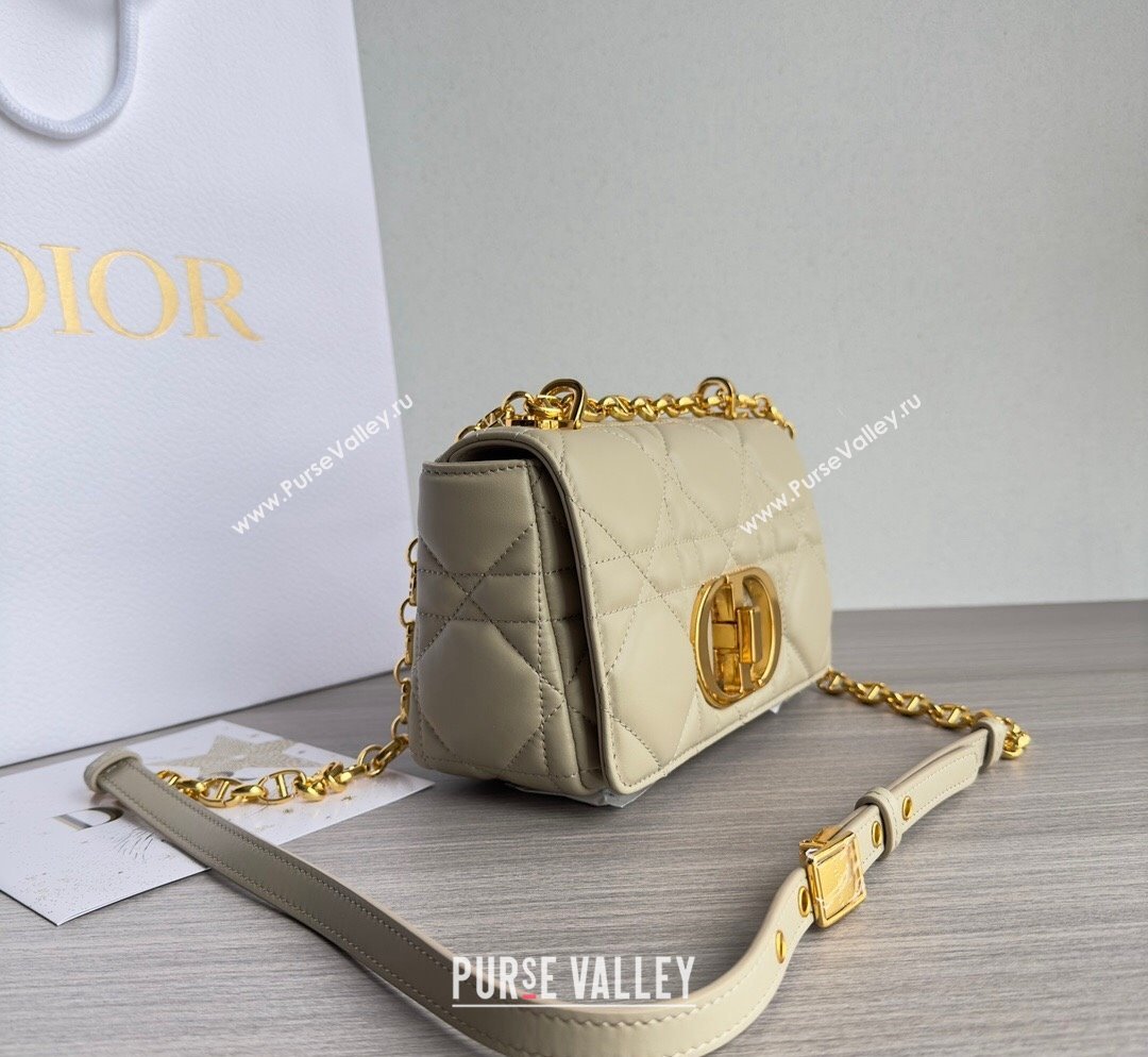 Dior Small Caro Chain Bag in Quilted Macrocannage Calfskin Light Beige 2023 M9241 (BF-231101128)