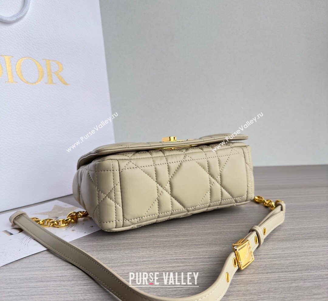 Dior Small Caro Chain Bag in Quilted Macrocannage Calfskin Light Beige 2023 M9241 (BF-231101128)