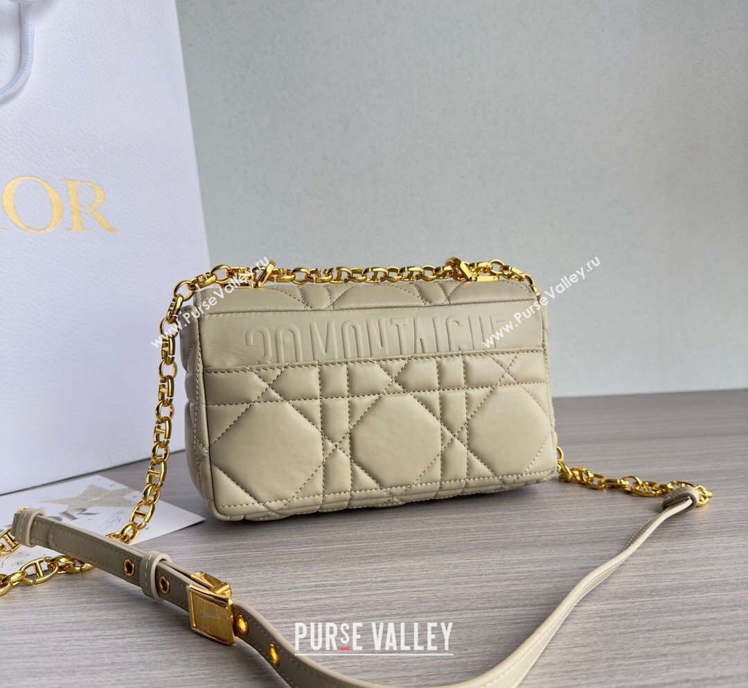 Dior Small Caro Chain Bag in Quilted Macrocannage Calfskin Light Beige 2023 M9241 (BF-231101128)