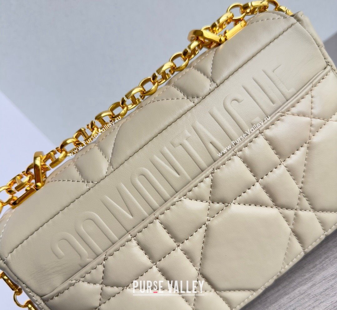 Dior Small Caro Chain Bag in Quilted Macrocannage Calfskin Light Beige 2023 M9241 (BF-231101128)