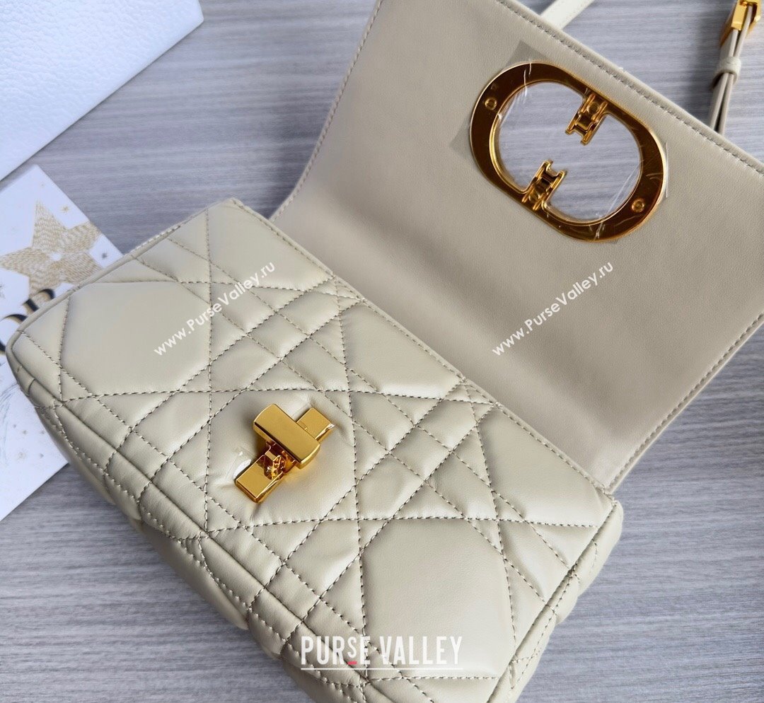 Dior Small Caro Chain Bag in Quilted Macrocannage Calfskin Light Beige 2023 M9241 (BF-231101128)