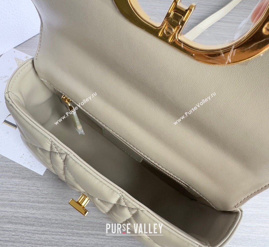 Dior Small Caro Chain Bag in Quilted Macrocannage Calfskin Light Beige 2023 M9241 (BF-231101128)