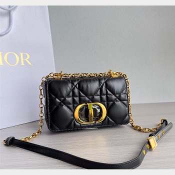 Dior Small Caro Chain Bag in Quilted Macrocannage Calfskin Black/Gold 2023 M9241 (BF-231101127)