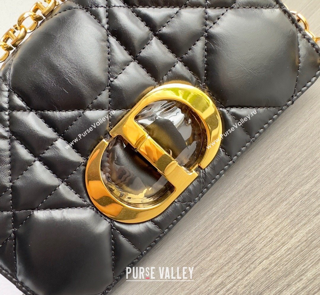 Dior Small Caro Chain Bag in Quilted Macrocannage Calfskin Black/Gold 2023 M9241 (BF-231101127)