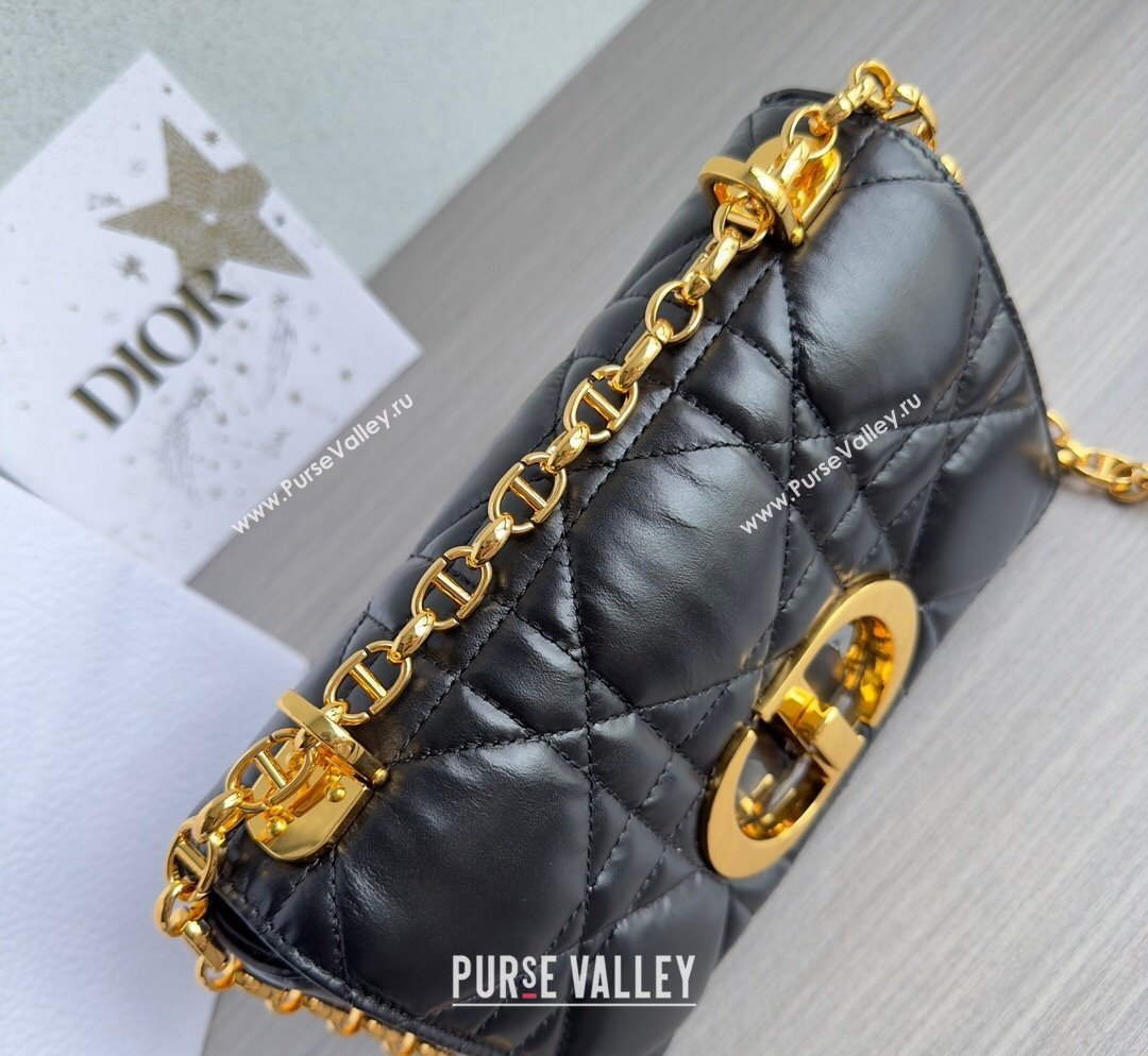 Dior Small Caro Chain Bag in Quilted Macrocannage Calfskin Black/Gold 2023 M9241 (BF-231101127)