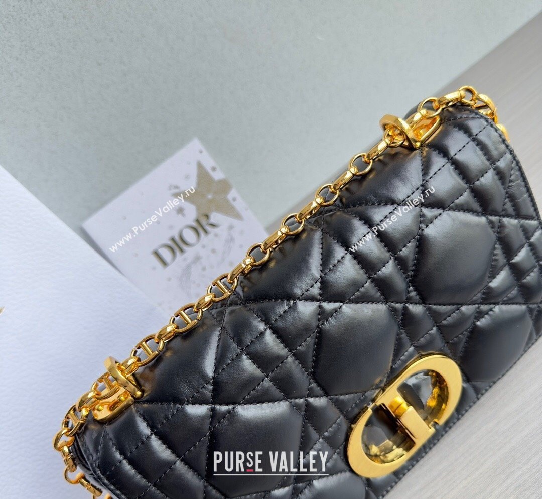 Dior Medium Caro Chain Bag in Quilted Macrocannage Calfskin Black/Gold 2023 M9242 (BF-231101133)