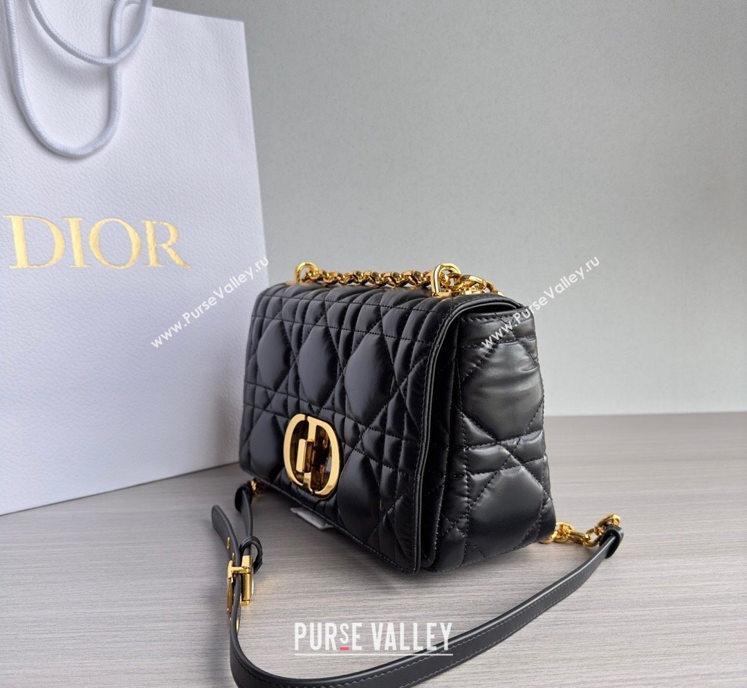 Dior Medium Caro Chain Bag in Quilted Macrocannage Calfskin Black/Gold 2023 M9242 (BF-231101133)