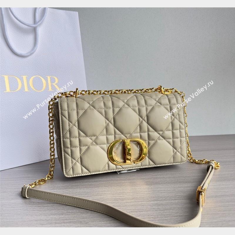 Dior Medium Caro Chain Bag in Quilted Macrocannage Calfskin Light Beige 2023 M9242 (BF-231101134)