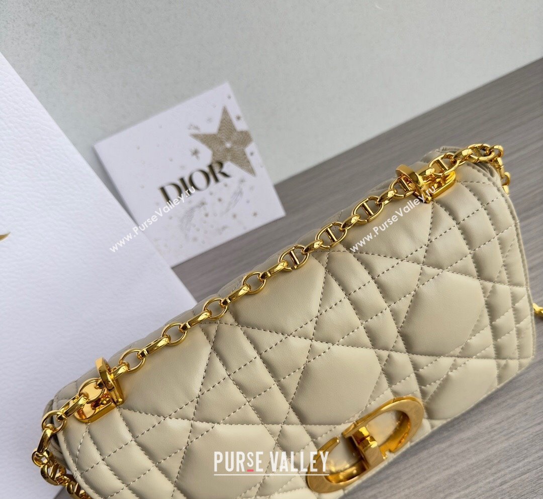 Dior Medium Caro Chain Bag in Quilted Macrocannage Calfskin Light Beige 2023 M9242 (BF-231101134)