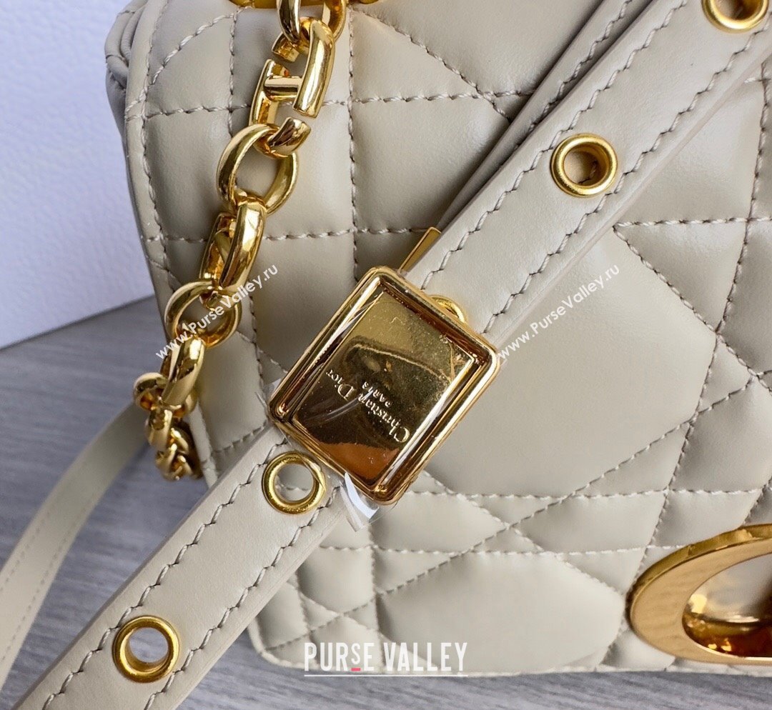 Dior Medium Caro Chain Bag in Quilted Macrocannage Calfskin Light Beige 2023 M9242 (BF-231101134)