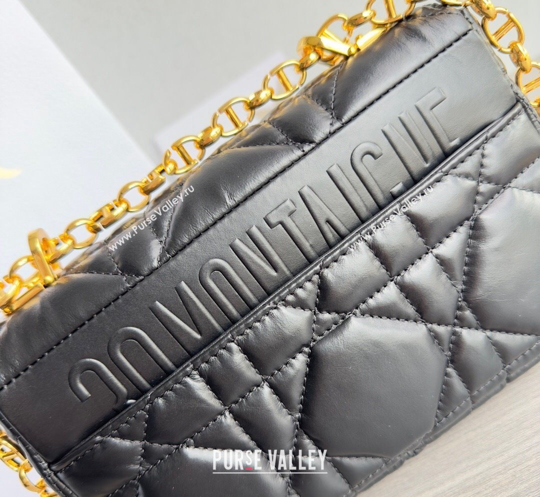 Dior Small Caro Chain Bag in Quilted Macrocannage Calfskin Black/Gold 2023 M9241 (BF-231101127)