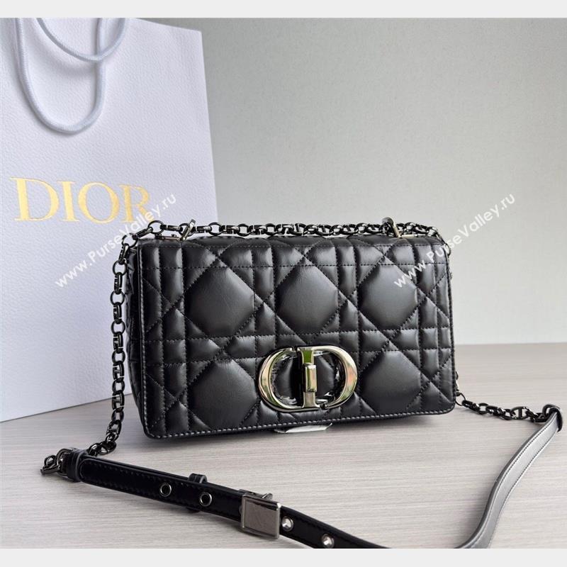 Dior Medium Caro Chain Bag in Quilted Macrocannage Calfskin Black/Gunmetal 2023 M9242 (BF-231101136)