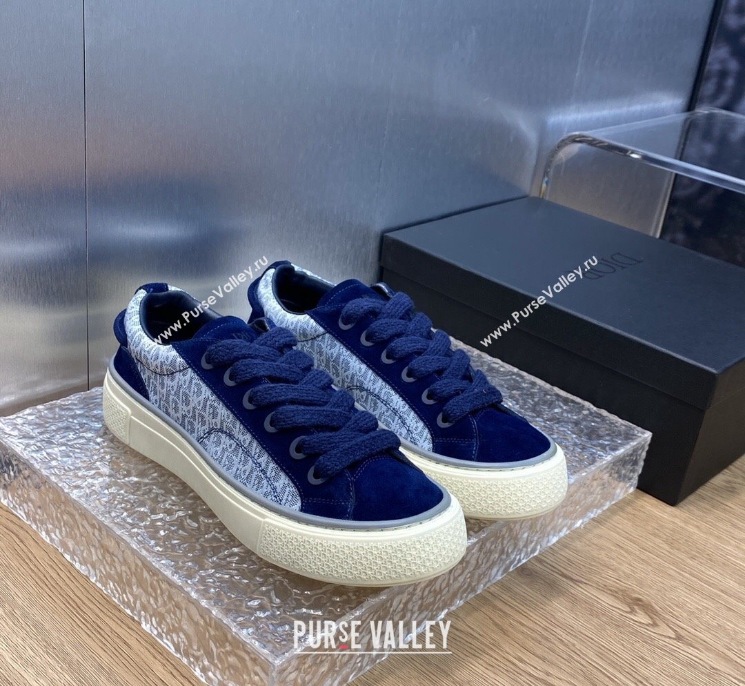 Dior B33 Low-top Sneakers in Oblique Jacquard and Suede Light/Dark Blue 2023 (MD-231103095)