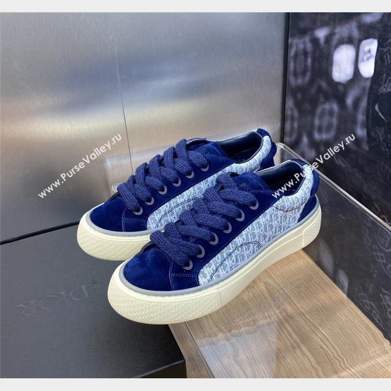 Dior B33 Low-top Sneakers in Oblique Jacquard and Suede Light/Dark Blue 2023 (MD-231103095)