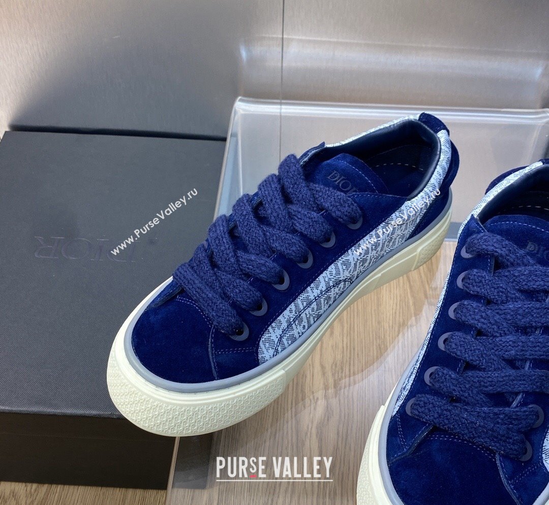 Dior B33 Low-top Sneakers in Oblique Jacquard and Suede Light/Dark Blue 2023 (MD-231103095)