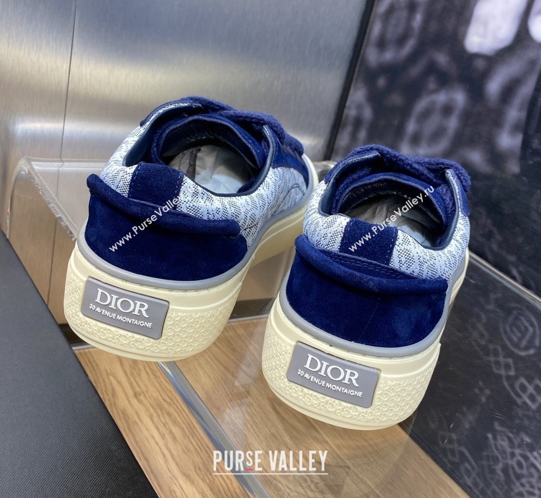 Dior B33 Low-top Sneakers in Oblique Jacquard and Suede Light/Dark Blue 2023 (MD-231103095)