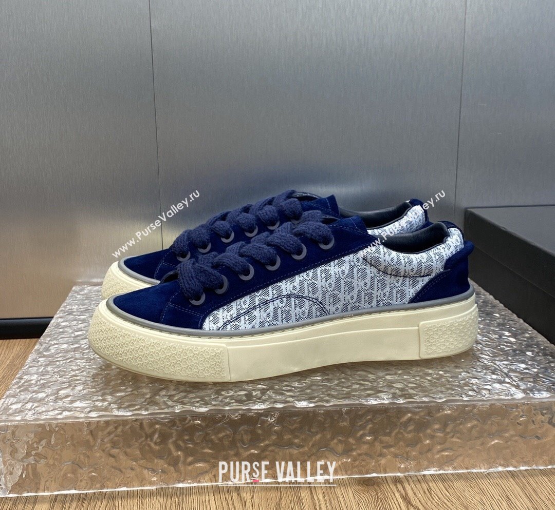 Dior B33 Low-top Sneakers in Oblique Jacquard and Suede Light/Dark Blue 2023 (MD-231103095)