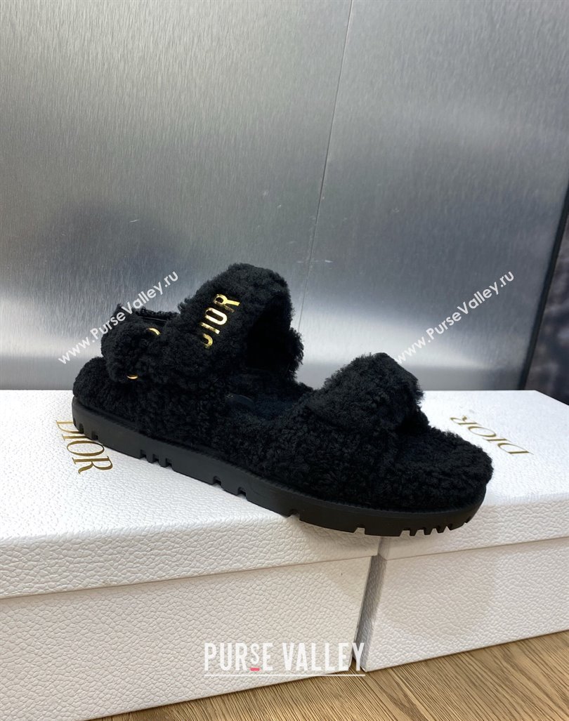 Dior DiorAct Wool Flat Strap Sandals Black 2023 1103 (MD-231103106)