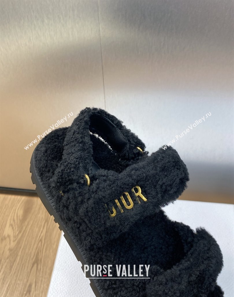 Dior DiorAct Wool Flat Strap Sandals Black 2023 1103 (MD-231103106)