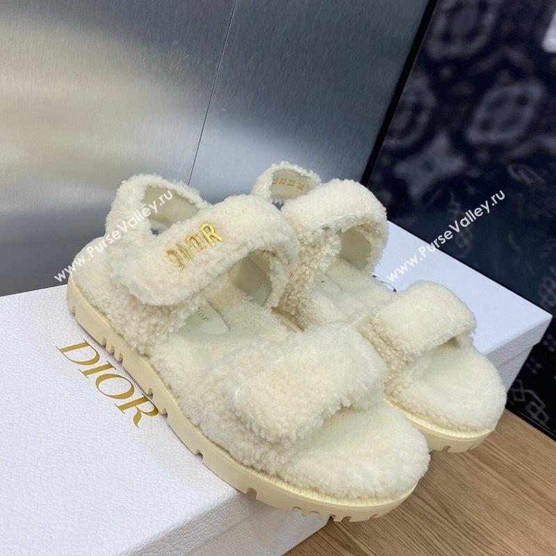 Dior DiorAct Wool Flat Strap Sandals White 2023 1103 (MD-231103107)