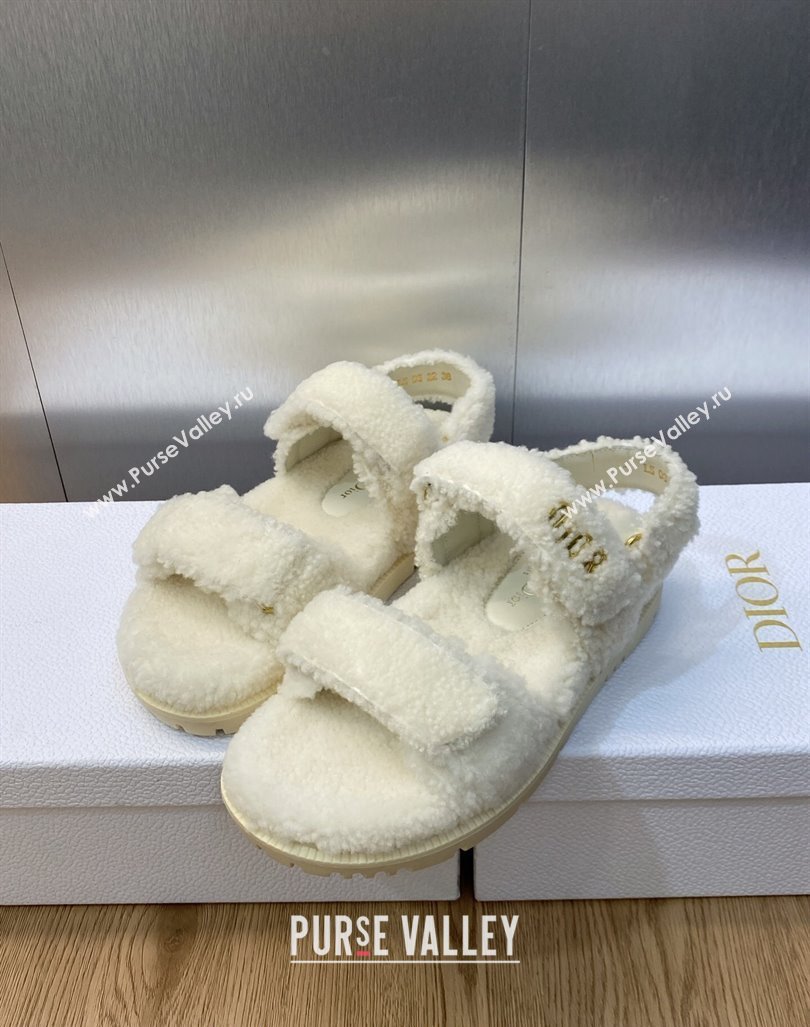 Dior DiorAct Wool Flat Strap Sandals White 2023 1103 (MD-231103107)