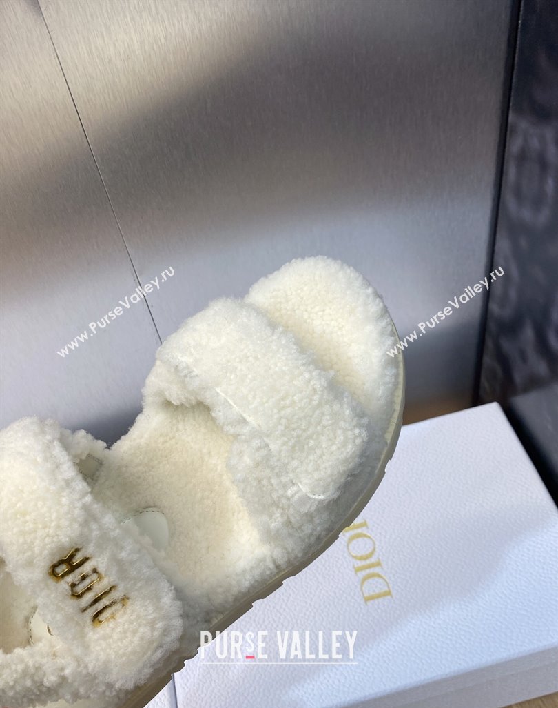 Dior DiorAct Wool Flat Strap Sandals White 2023 1103 (MD-231103107)