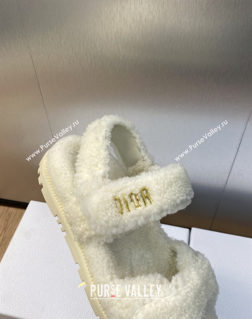 Dior DiorAct Wool Flat Strap Sandals White 2023 1103 (MD-231103107)