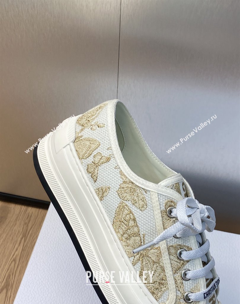 Dior WalknDior Platform Sneakers in Beige Embroidered Cotton with Toile de Jouy Mexico Motif 2023 (MD-231103086)