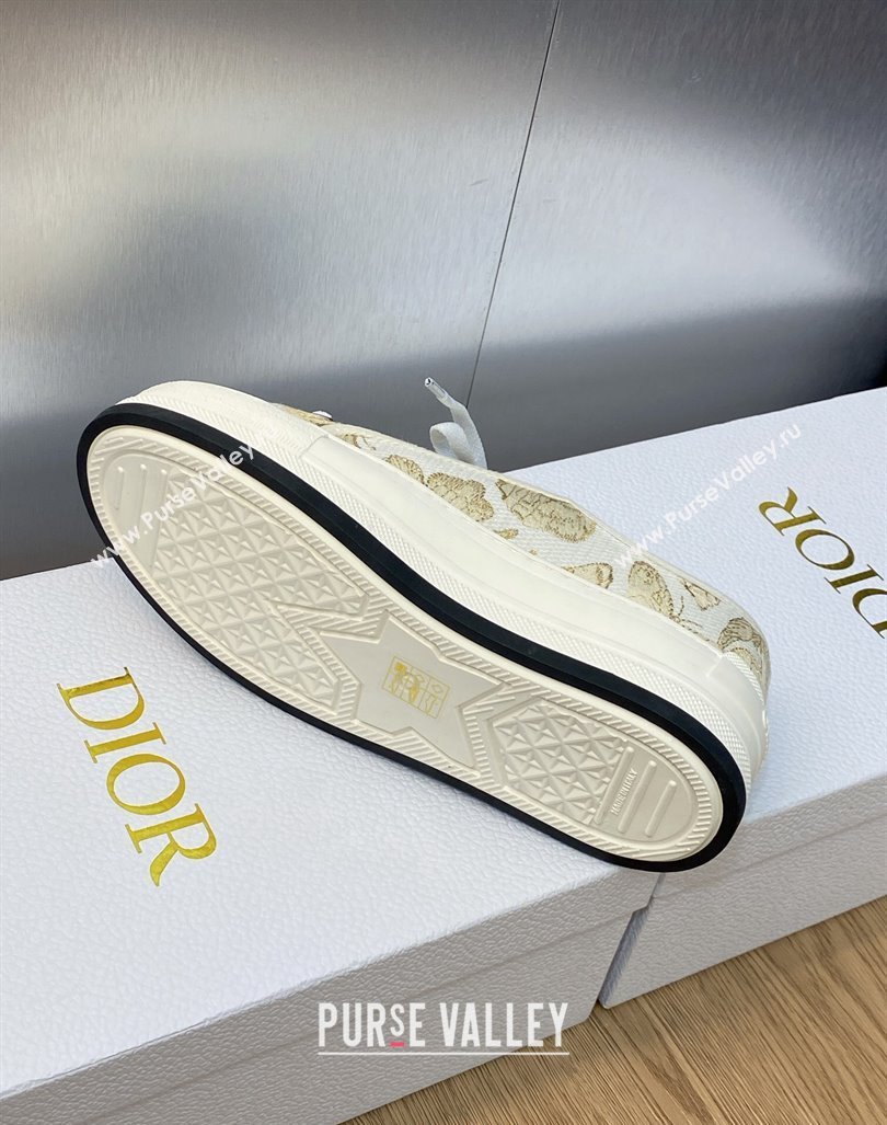 Dior WalknDior Platform Sneakers in Beige Embroidered Cotton with Toile de Jouy Mexico Motif 2023 (MD-231103086)