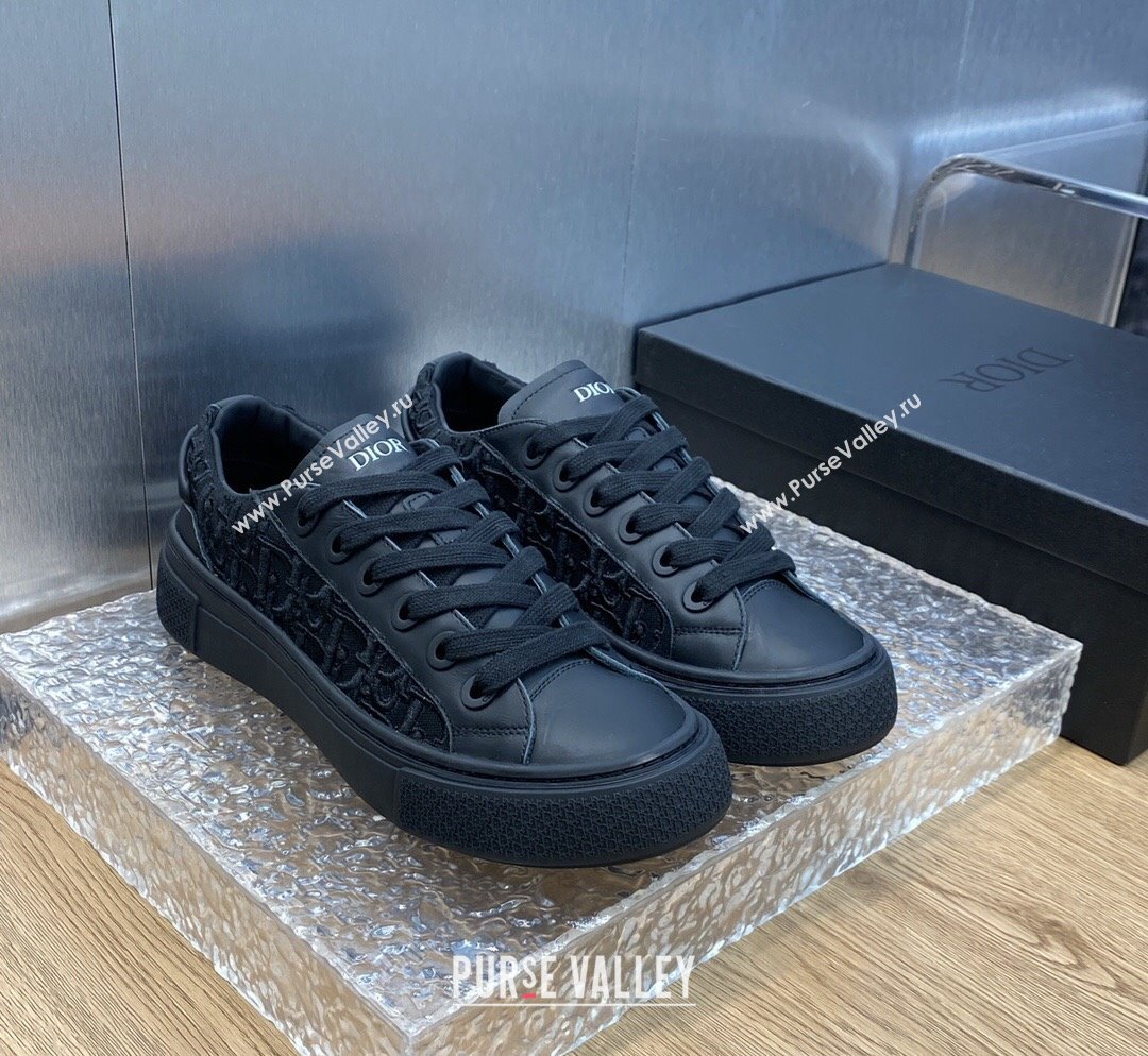 Dior B33 Low-top Sneakers in Black Smooth Calfskin and Oblique Raised Embroidery 2023 (MD-231103088)