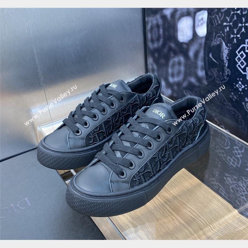 Dior B33 Low-top Sneakers in Black Smooth Calfskin and Oblique Raised Embroidery 2023 (MD-231103088)