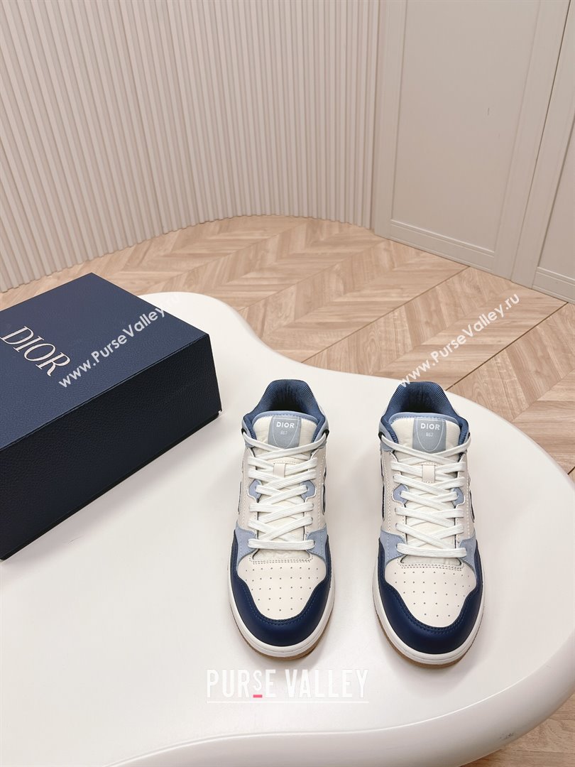 Dior B57 Mid-Top Sneakers in Smooth Calfskin Navy Blue 2023 (MD-231106110)