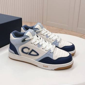 Dior B57 Mid-Top Sneakers in Smooth Calfskin Navy Blue 2023 (MD-231106110)