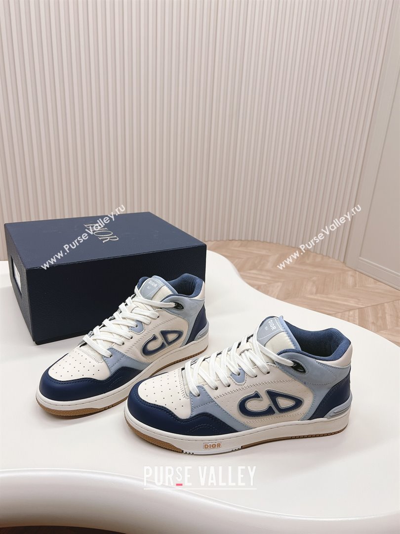 Dior B57 Mid-Top Sneakers in Smooth Calfskin Navy Blue 2023 (MD-231106110)