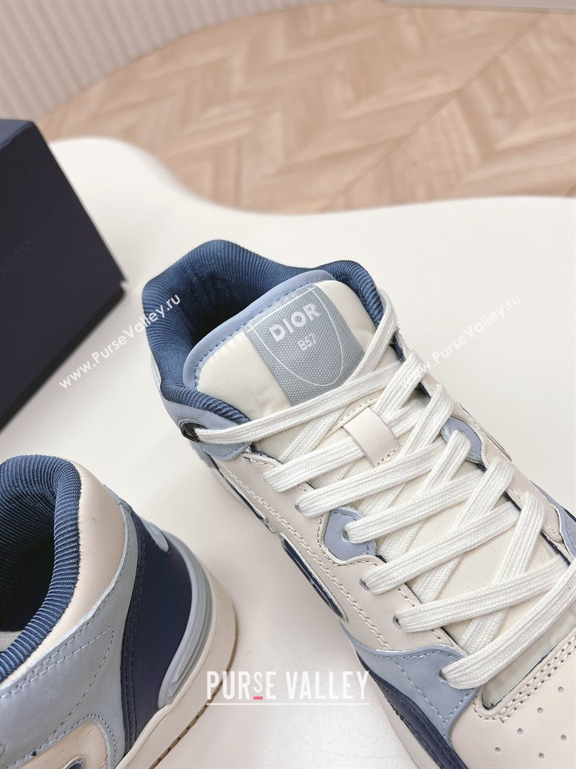 Dior B57 Mid-Top Sneakers in Smooth Calfskin Navy Blue 2023 (MD-231106110)