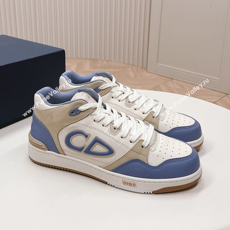 Dior B57 Mid-Top Sneakers in Smooth Calfskin Blue/Beige 2023 (MD-231106111)