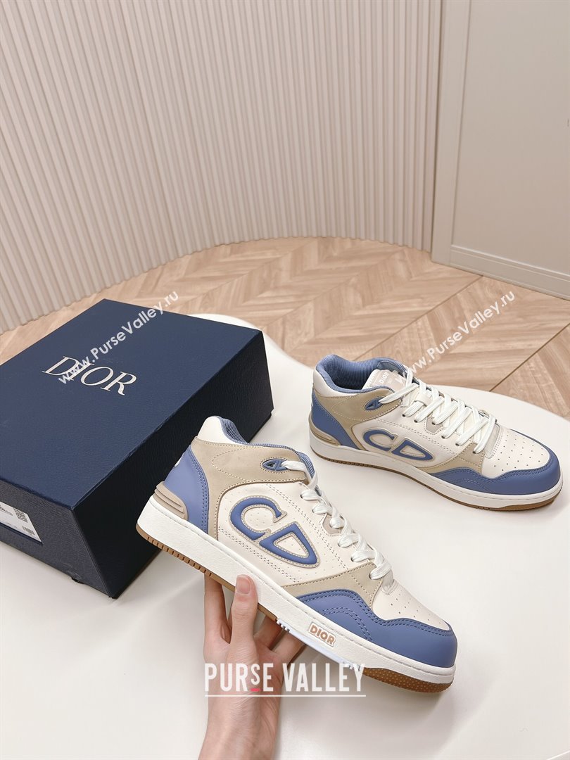 Dior B57 Mid-Top Sneakers in Smooth Calfskin Blue/Beige 2023 (MD-231106111)