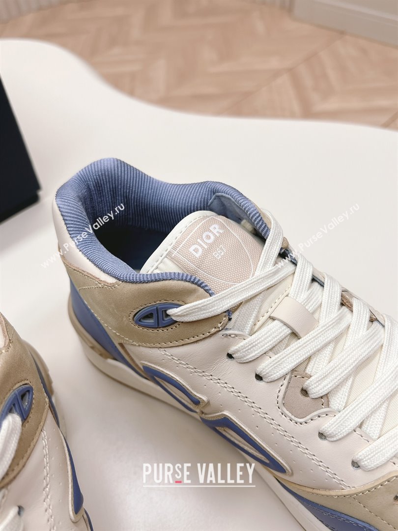 Dior B57 Mid-Top Sneakers in Smooth Calfskin Blue/Beige 2023 (MD-231106111)