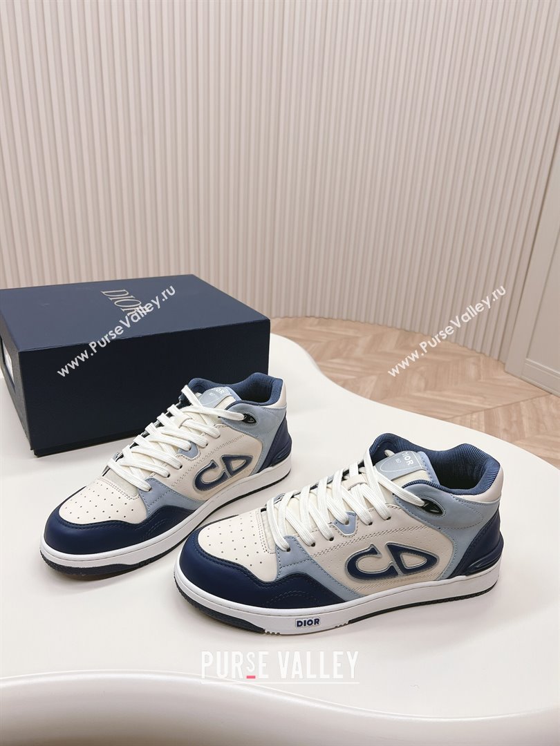 Dior B57 Mid-Top Sneakers in Smooth Calfskin Blue/Light Blue 2023 (MD-231106112)