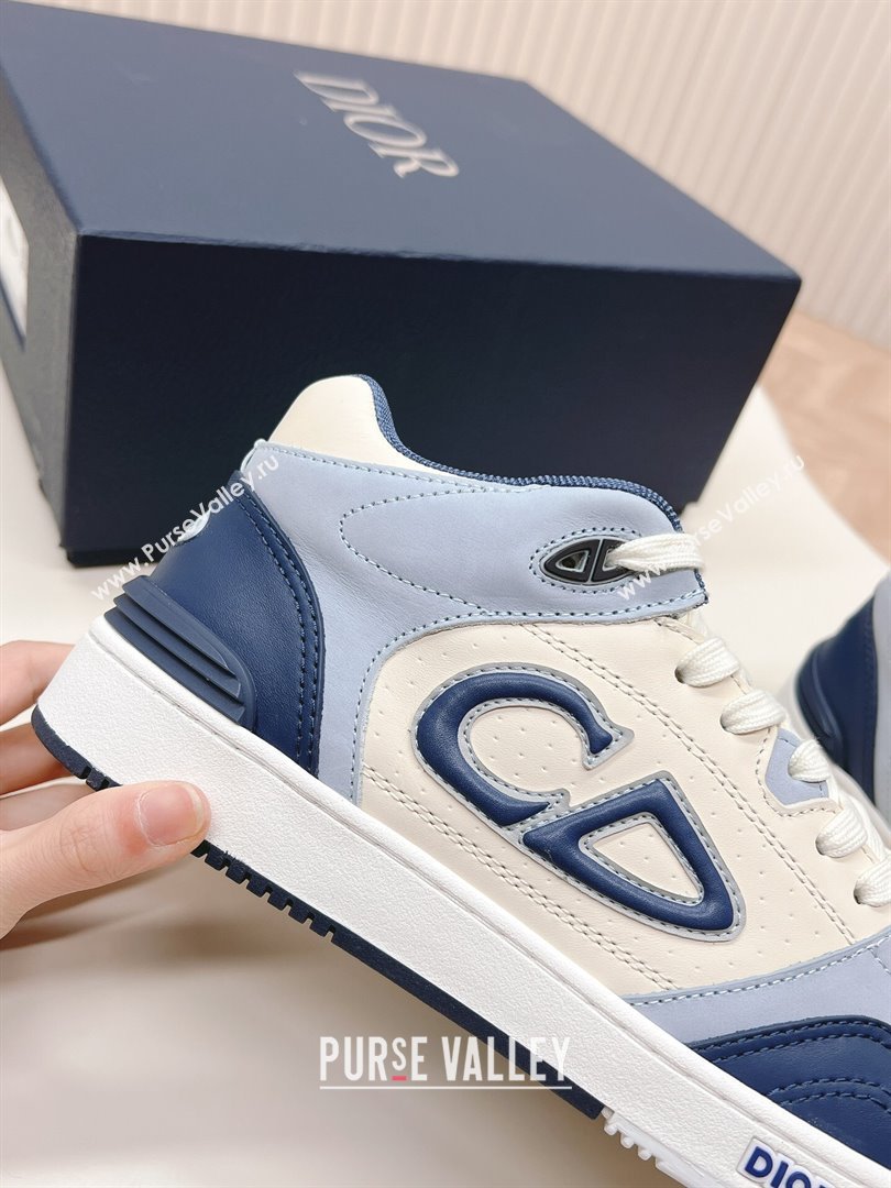 Dior B57 Mid-Top Sneakers in Smooth Calfskin Blue/Light Blue 2023 (MD-231106112)