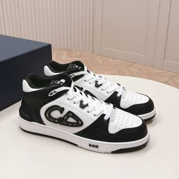 Dior B57 Mid-Top Sneakers in Smooth Calfskin with Oblique Jacquard CD Black/White 2023 (MD-231106109)