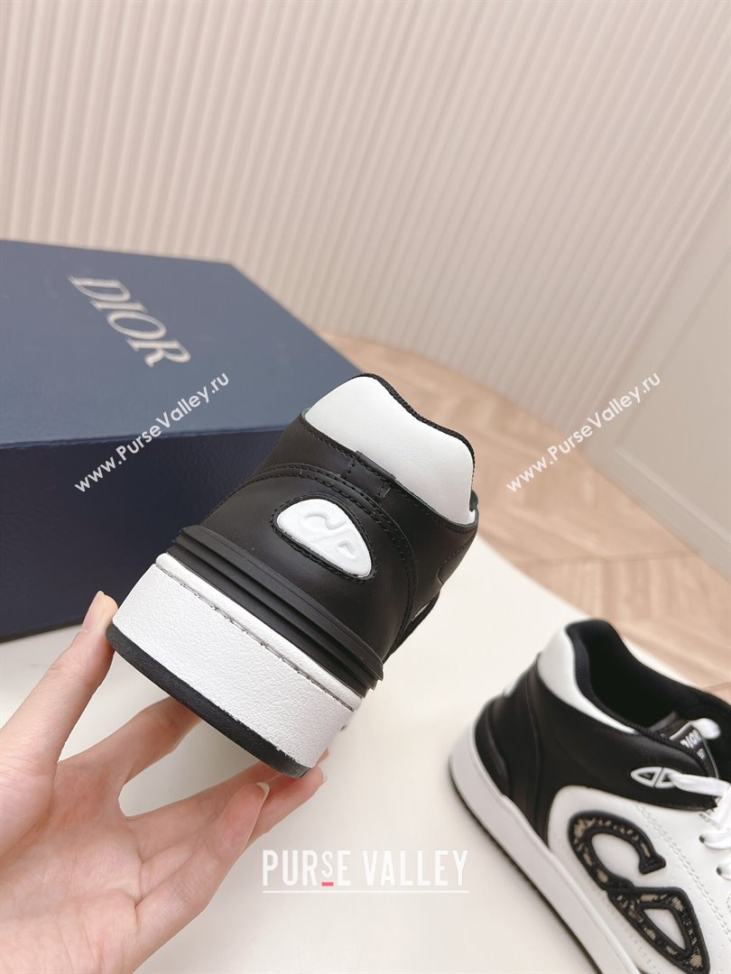 Dior B57 Mid-Top Sneakers in Smooth Calfskin with Oblique Jacquard CD Black/White 2023 (MD-231106109)